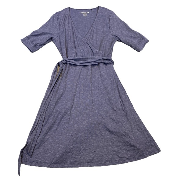 Toad&Co Dresses & Skirts - Toad & Co Dress Women's M Blue Gray Fit Flare Knit Wrap V Neck Belted Pockets